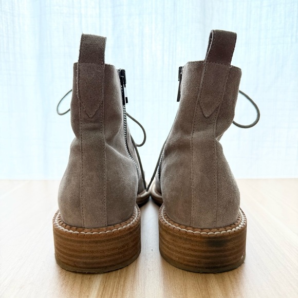 Vince Taupe Grey Suede Henderson Lace Up Combat Boots (Cabria Style) - Size 7 - Picture 9 of 10